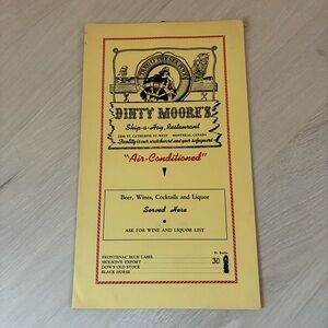 Vintage 1950s Dinty Moore's Ship-a-Hoy Restaurant Menu Montreal Canada Nautical